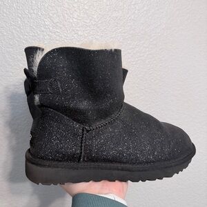 UGG Bailey Bow Coquette Black Sparkle Mini Ankle Boot - Women’s 7